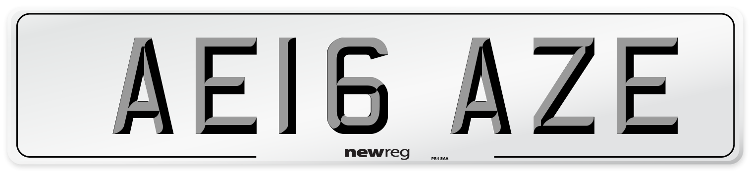 AE16 AZE Number Plate from New Reg
